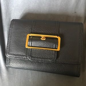 Carpisa Italy Navy Leather Trifold Wallet Elegant